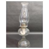 Pressed Clear Glass Oil Lamp With Eagle Burner