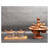 Denmark Danish Serving Tray, Wooden Caddy