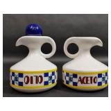 Multi Colored Ceramic Oil & Vinegar Set