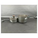 2 Paula Deen Black Pots with Single Glass Lid