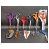 Ten Various Branded Scissors, Two Rotary Cutters