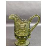 Vintage Fostoria Green Glass Creamer