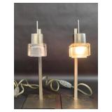 Two UL Portable Luminaire Lamp, Metal/Glass