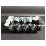Vintage Black Pottery with Ruffled Edge