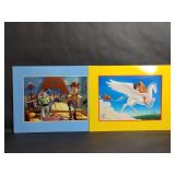 Two Disney Commemorative Matted Lithographs
