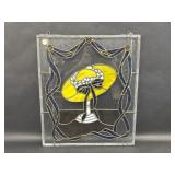 Stained Glass Sunhat Blue Ribbons Sun Catcher