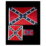 Three Nylon Confederate Flags