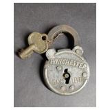 Vintage Winchester Six Lever Padlock with Two Keys