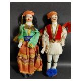 Two Vintage Greek Dolls in Traditional Clothing