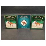 Vintage Camel Cigarette Brand Empty Metal Tins