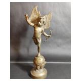 Vintage Bronze Toned Metal Celestial Cherub