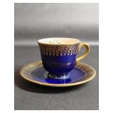 Vintage Stubenville Blue Cobalt Teacup & Saucer
