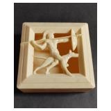 Vintage Hickok Roman Soldier & Dog Trinket Box