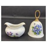 Colorado State Flower China Dish, Violets Bell