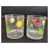Two Acrylic Summer Time Tumbler Glasses