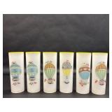 6 Frosted Glass Hot Air Balloon Candleholders