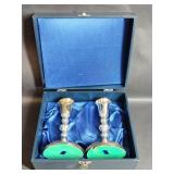 Two Japanese Tarnish Resistance Candle Sticks