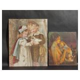 Mother and Baby Print, Kids and Puppy Print