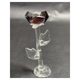 Art Glass Purple Flower Figurine