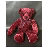 Dakin Stuffed Plush Red Embossed Velvet Teddy Bear