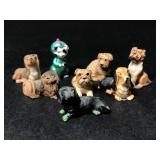 8 Resin Miniature Dog Figurines