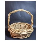Decorative Natural Wooden Basket with Handle