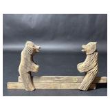 Russian Wood Carved Bears Automaton Toy