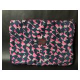 Fossil Zip Clutch Pink Gray Navy Blue