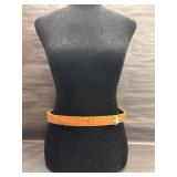Military Styled Brown Belt Gold Toned Clasp