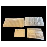 3 Off White Satin Fabric Bed Sheets, Pillowcase