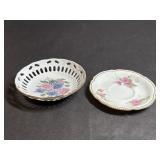 Two Porcelain Trinket Dishes with Floral Designs