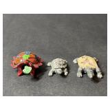 Painted Wood Bobble Head Turtle Figurine