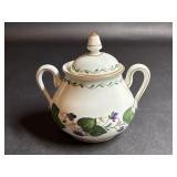Hand Painted Violets Porcelain Sugar Bowl