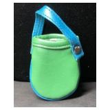 Green and Blue Faux Leather Pouch
