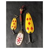 Three Len Thompson and Mepps 5 Comet Lures