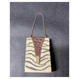 Mini Resin Zebra Stripe Purse Figurine