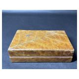 Vintage Preserved Leaf Resin Trinket Box