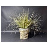 Faux Plant in Ceramic Ridged Pot
