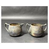 FB Rogers Co Silver on Copper Creamer Sugar Dish