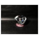 Faceted Crystal Pen Holder Pink Glitter Base