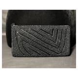 YKY Small Black Beaded Clutch