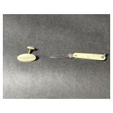 Antique (1920's) Mother of Pearl Cuff Link & Knife