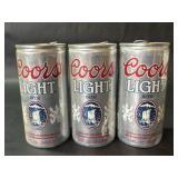 3 Empty COORS LIGHT Nebraska Cornhuskers Beer Cans