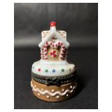 Ceramic Gingerbread House Trinket Box