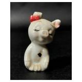Vintage Glass Sitting Piglet Figurine