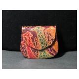 Embossed Giraffe Leather Coin Purse