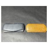 2 Vintage Eye Glasses Cases Brown Navy Blue