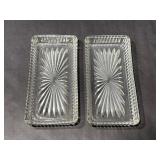 Two Vintage Pressed Glass Butter Plates