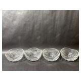 Four Clear Depression Glass Fruit Bowls