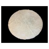 Faux Fur Off White Round Area Rud